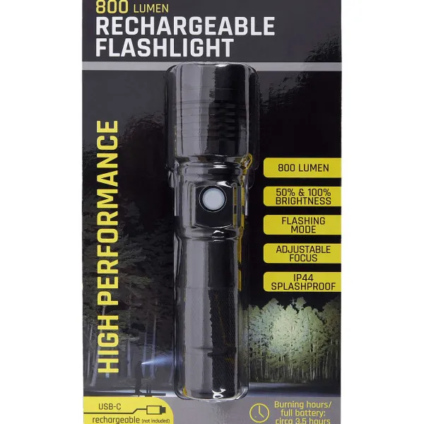 Werckmann Oplaadbare Zaklamp Zwart Outlet