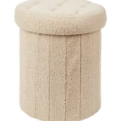 Merk Opvouwbare Opbergpoef Beige,Wit New