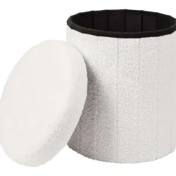 Merk Opvouwbare Opbergpoef Beige,Wit New