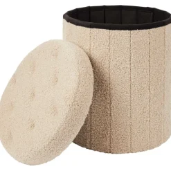 Merk Opvouwbare Opbergpoef Beige,Wit New