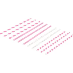 Merk Papieren Rietjes Blauw,Geel,Groen,Oranje,Paars,Roze Outlet