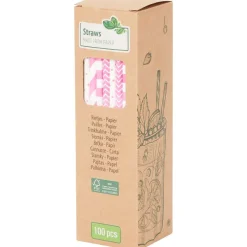 Merk Papieren Rietjes Blauw,Geel,Groen,Oranje,Paars,Roze Outlet