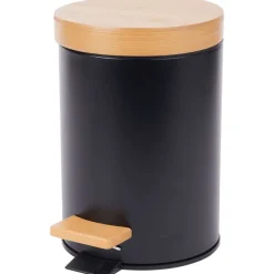 Froyak Pedaalemmer Met Bamboe Zwart,Wit