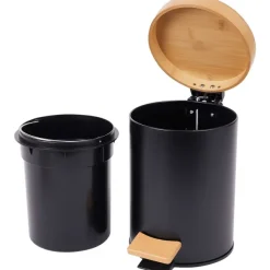Froyak Pedaalemmer Met Bamboe Zwart,Wit