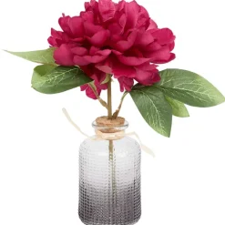 Merk Pioen Kunstbloem In Vaasje Rood,Roze,Wit Hot