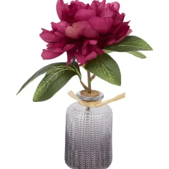 Merk Pioen Kunstbloem In Vaasje Rood,Roze,Wit Hot