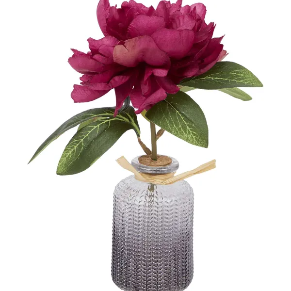 Merk Pioen Kunstbloem In Vaasje Rood,Roze,Wit Hot