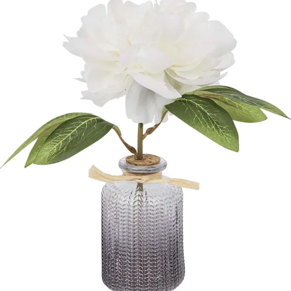 Merk Pioen Kunstbloem In Vaasje Rood,Roze,Wit Hot