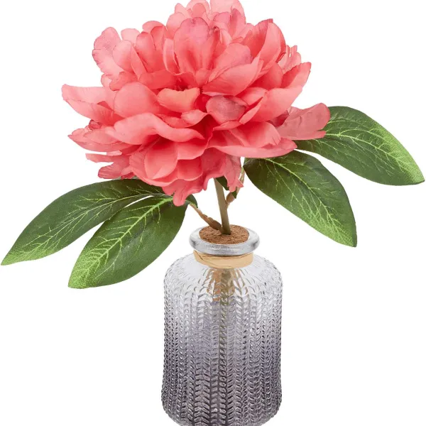 Merk Pioen Kunstbloem In Vaasje Rood,Roze,Wit Hot