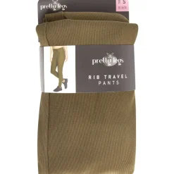 Pretty Legs Geribde Broek Zwart,Groen Hot