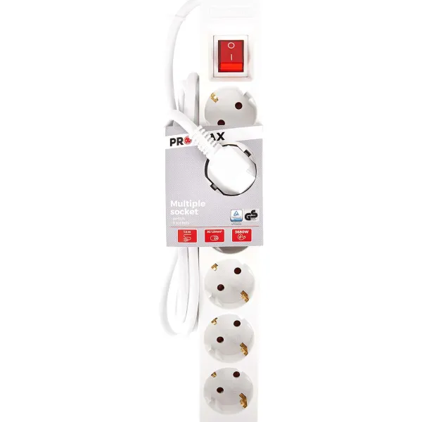 Pro-max Stekkerdoos Wit Hot