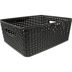 Merk Rattan Mand Zwart,Wit New