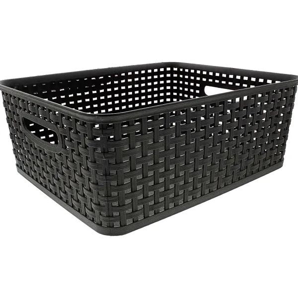 Merk Rattan Mand Zwart,Wit New