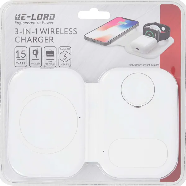 Re-load Draadloze Oplader 3-In-1 Zwart,Wit