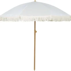 Merk Retro Strandparasol Met Franjes Meerkleurig,Wit Outlet