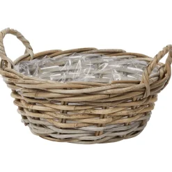 Merk Rieten Bloemenmand Bruin Sale