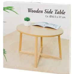 Merk Ronde Bijzettafel Beige,Zwart Hot