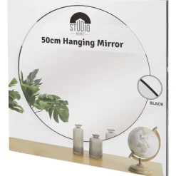 Merk Ronde Hangspiegel Zwart,Goud