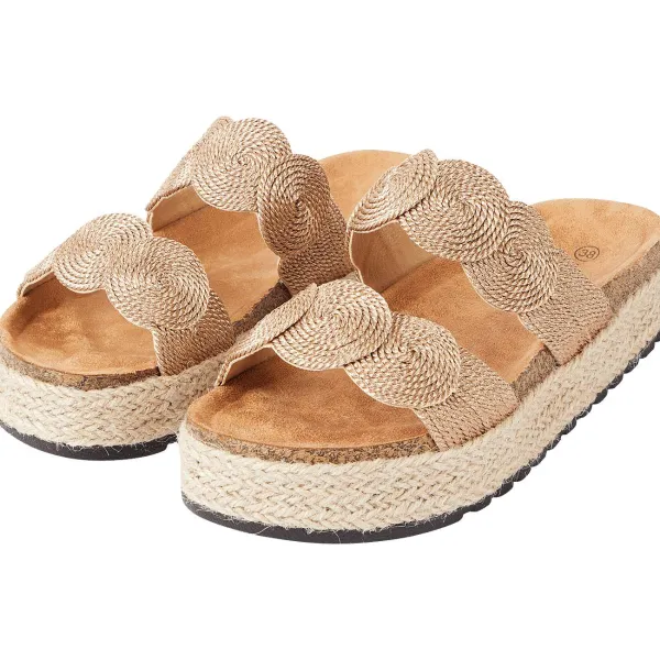 Merk Slippers Bruin,Goud,Zilver Outlet