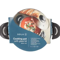 Sola Kookpan Met Glazen Deksel Zilver Hot