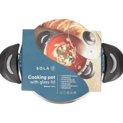 Sola Kookpan Met Glazen Deksel Zilver Hot