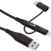 Sologic 3-In-1 Laad- En Datakabel Zwart Clearance