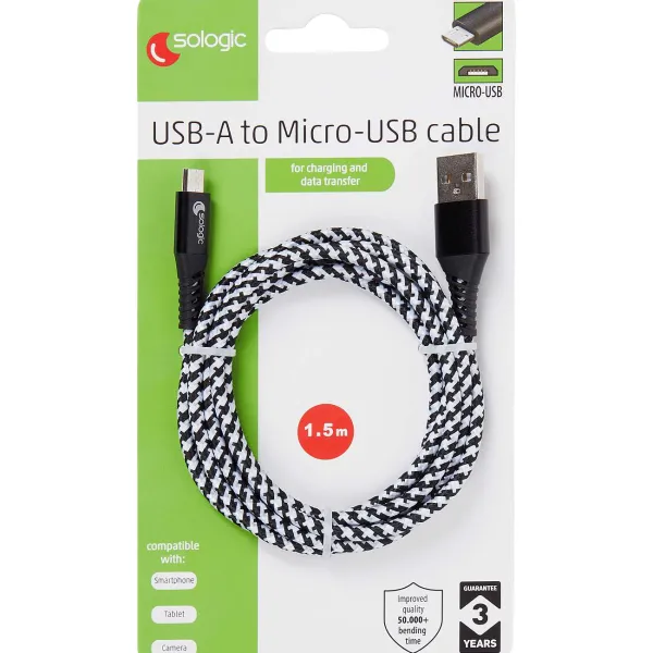 Sologic Laad- En Datakabel Micro-Usb Meerkleurig,Zwart Discount