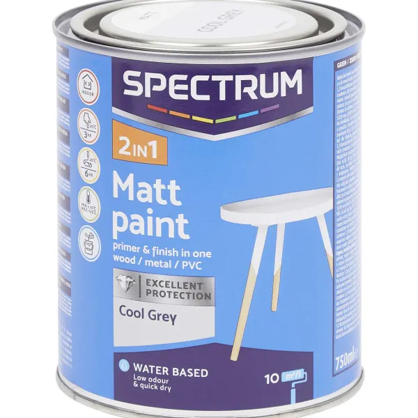 Spectrum 2-In-1 Matte Verf Cool Grey Grijs Best