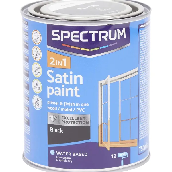 Spectrum 2-In-1 Satijnglans Verf Zwart Discount