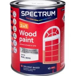 Spectrum 2-In-1 Zijdeglans Houtlak Ral 9010 Wit Discount