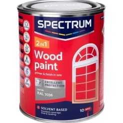 Spectrum 2-In-1 Zijdeglans Houtlak Ral 7036 Grijs Clearance