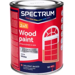 Spectrum 2-In-1 Zijdeglans Houtlak Wit Clearance