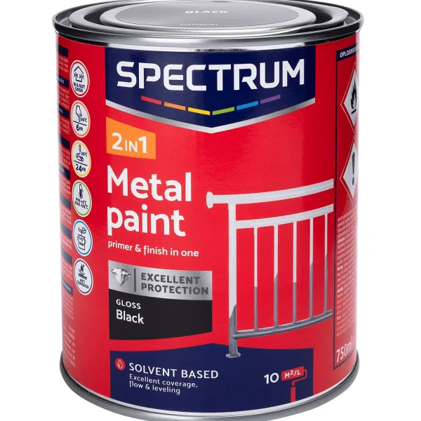 Spectrum 2-In-1 Zijdeglans Metaallak Zwart