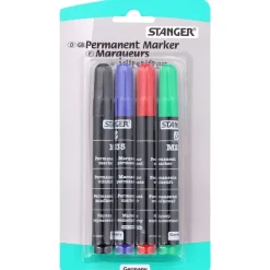 Edding Stanger Permanent Markers Zwart,Blauw,Groen,Rood Hot