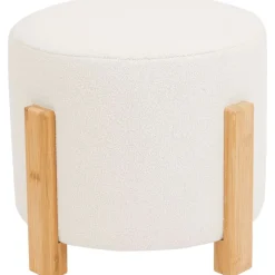 Studio Home Poef Met Bamboe Poten Wit Discount