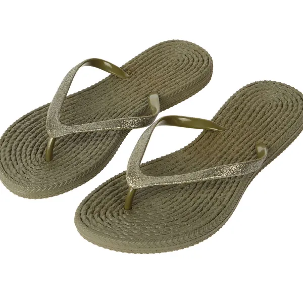 Merk Teenslippers Beige,Groen