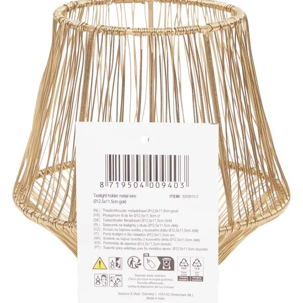 Merk Theelichthouder Zwart,Goud New