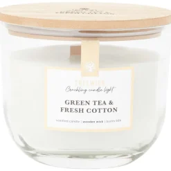 Candra Treewick Geurkaars Met Houtlont Blauw,Taupe,Wit Sale