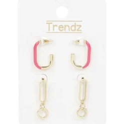 Merk Trendz Oorbellenset Goud,Roze,Paars,Wit Sale