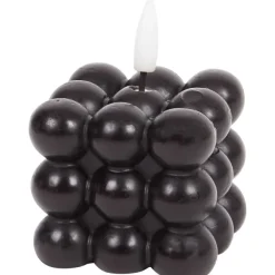 Candra Vierkante Ledkaars Met Bolletjes Bruin,Roze,Wit,Zwart Best