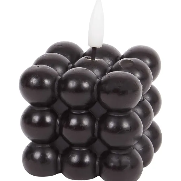 Candra Vierkante Ledkaars Met Bolletjes Bruin,Roze,Wit,Zwart Best