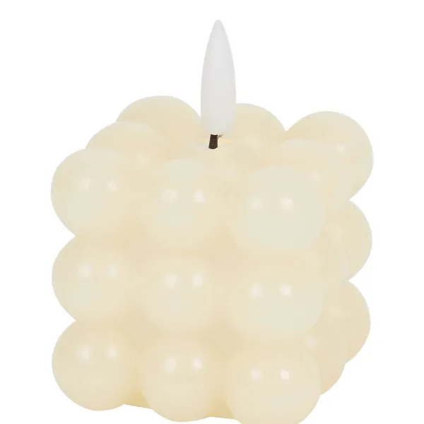 Candra Vierkante Ledkaars Met Bolletjes Bruin,Roze,Wit,Zwart Best