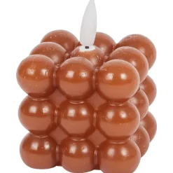 Candra Vierkante Ledkaars Met Bolletjes Bruin,Roze,Wit,Zwart Best