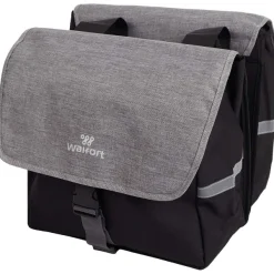 Walfort Dubbele Fietstas Zwart,Grijs