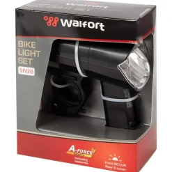 Walfort Fietsverlichting-Set Zwart,Wit New
