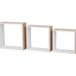Merk Wandkubus-Set Beige,Bruin,Wit Best